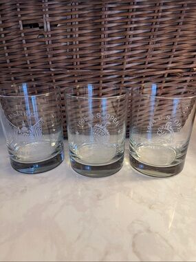 Vintage U.S. Open Clear Old Fashion/Rocks Glass Set Of 3  great gift for golfer